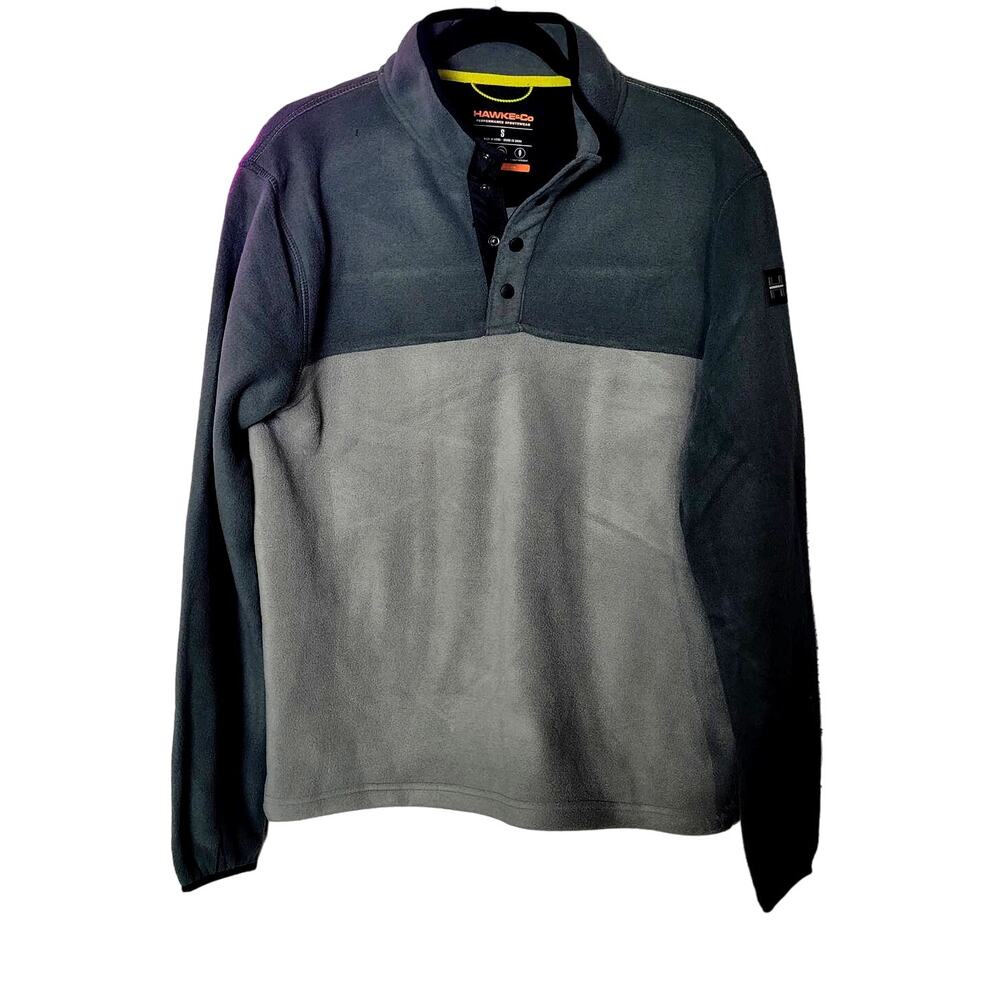 Hawke & Co Pullover Sweatshirt‎ Men's Size Small Gray Fleece Snap Neck NWT